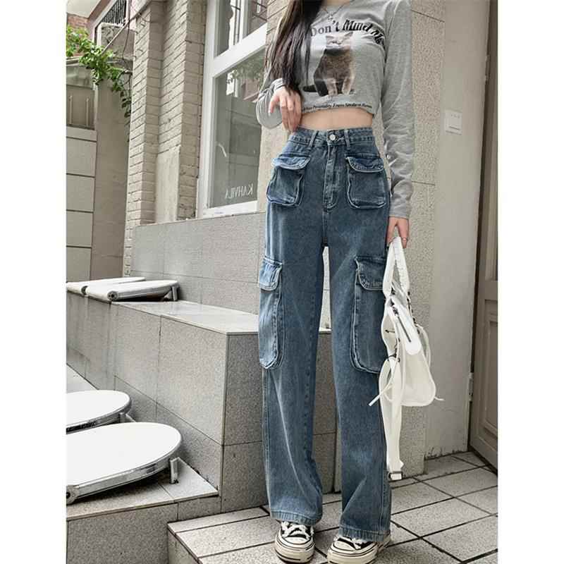 ワークパンツ ゆったりカーゴポケットデニム