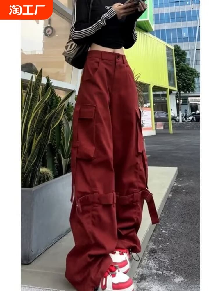ワークパンツ ストリート系ワイドカーゴパンツ