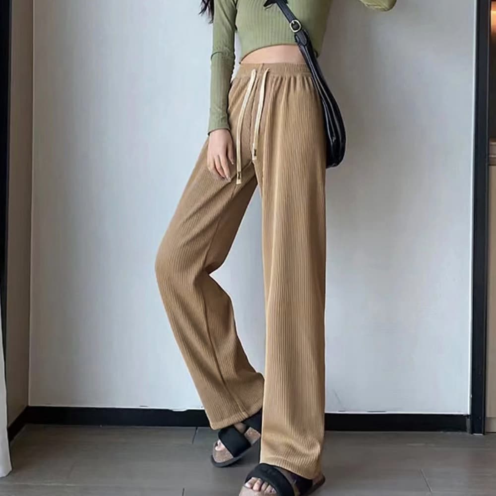 ワークパンツ レディース ハイウエスト セミワイド チノパン