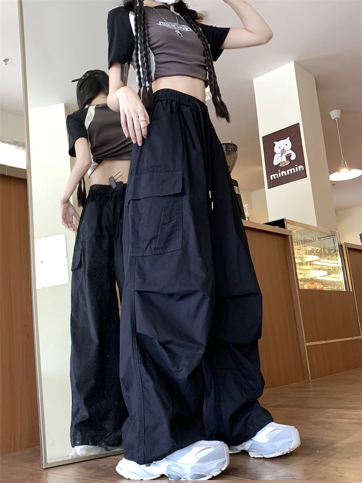 ワイドシルエットカーゴワークパンツ