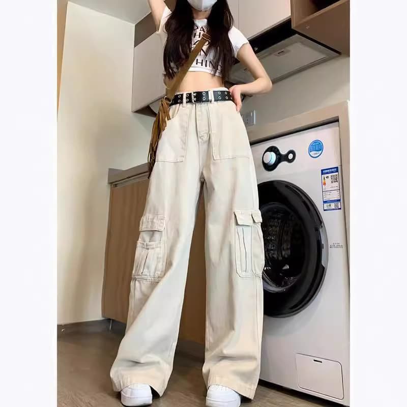 ワークパンツ ゆったりワイドシルエットカーゴパンツ
