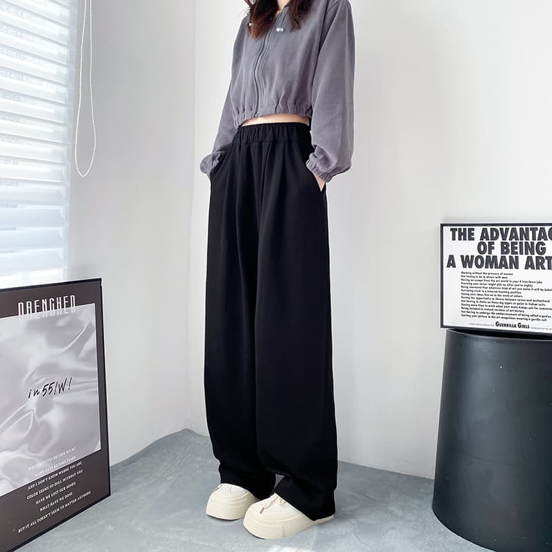 ワークパンツ ゆったりドレープワイドパンツ