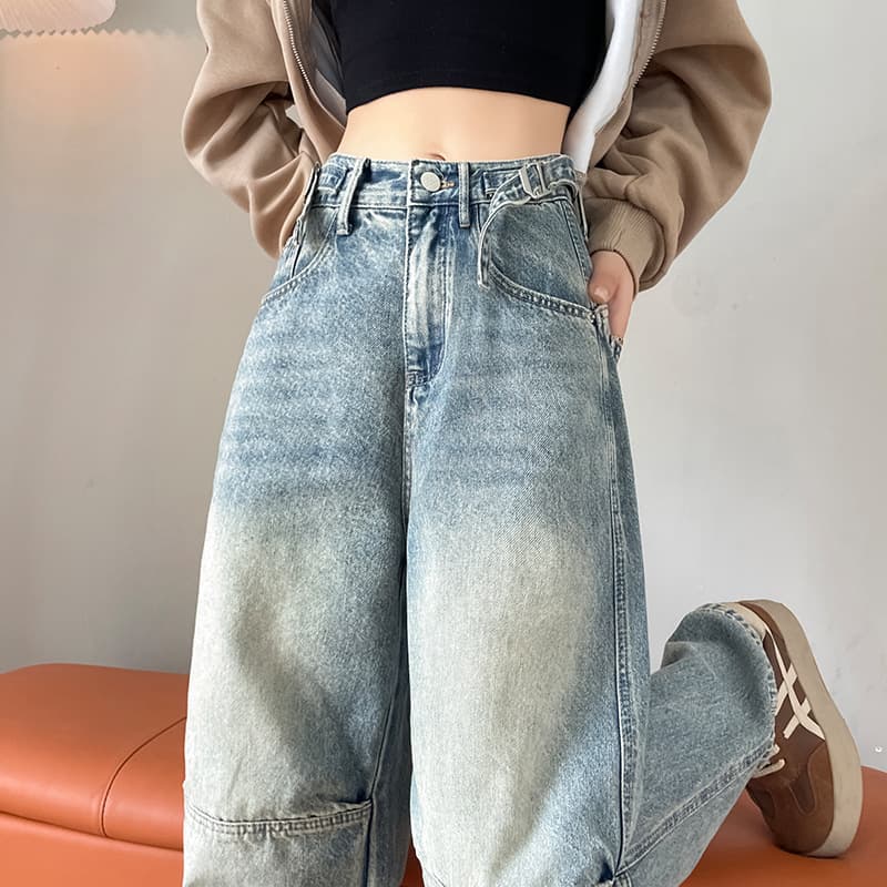 ワークパンツ ゆったりワーク風デニムパンツ