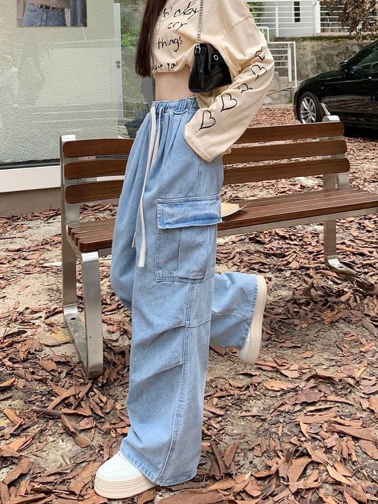 ワークパンツ ゆったりシルエット ワイドカーゴパンツ