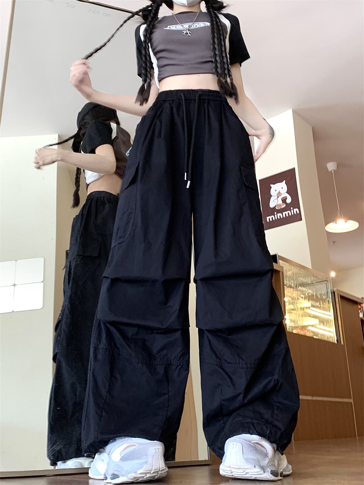 ワイドシルエットカーゴワークパンツ